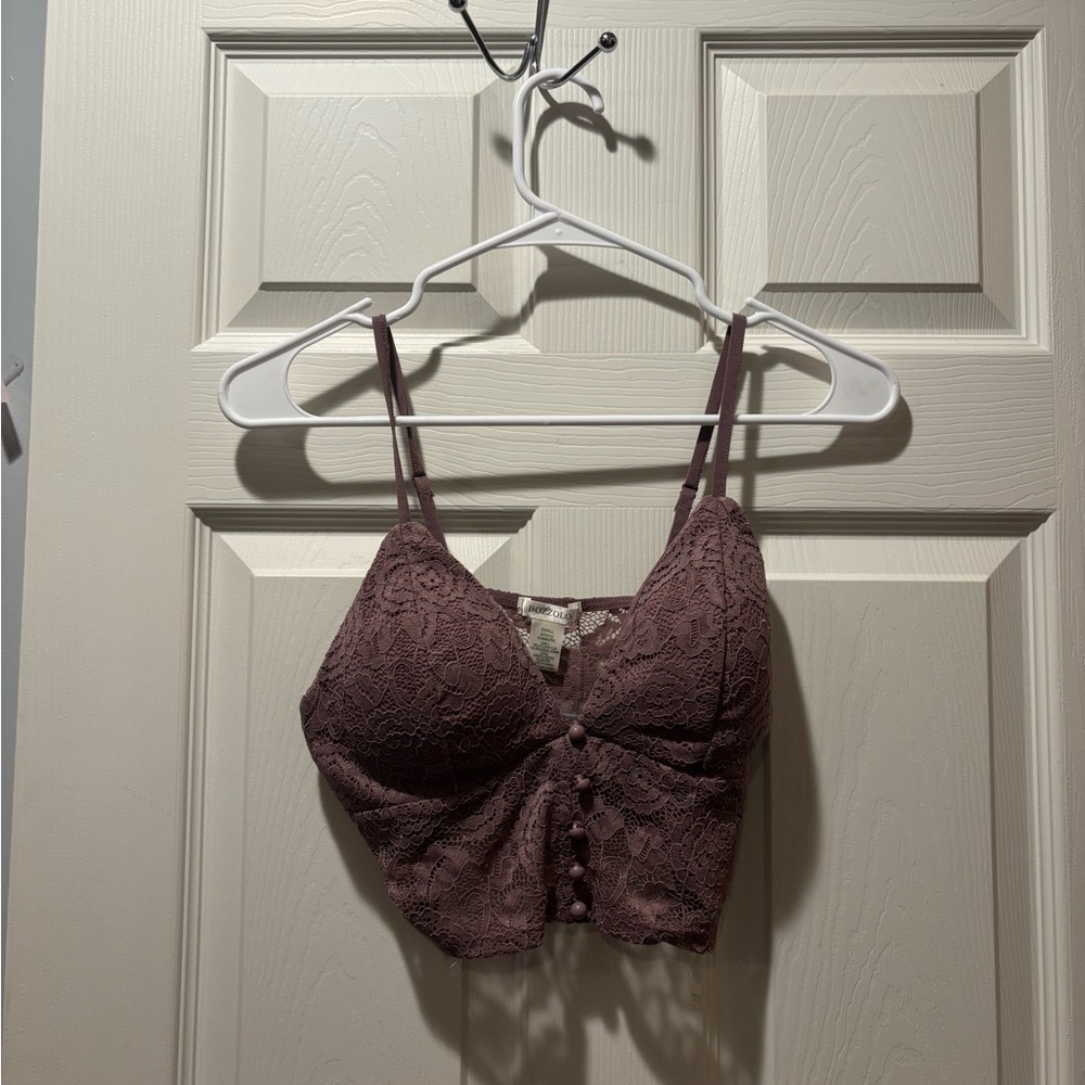 Elegant Lace Bralette in Purple